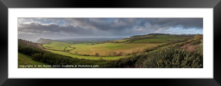 Panorama in East Devon Framed Mounted Print by Jim Butler
