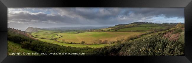 Panorama in East Devon Framed Print by Jim Butler