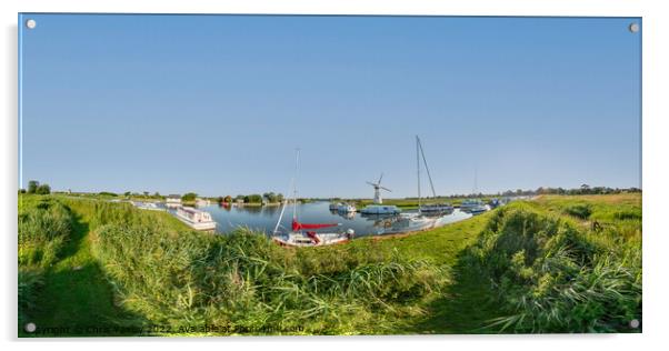 360 panorama of Thurne Dyke Acrylic by Chris Yaxley