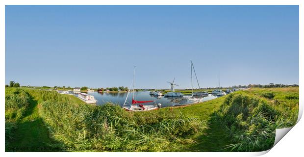 360 panorama of Thurne Dyke Print by Chris Yaxley