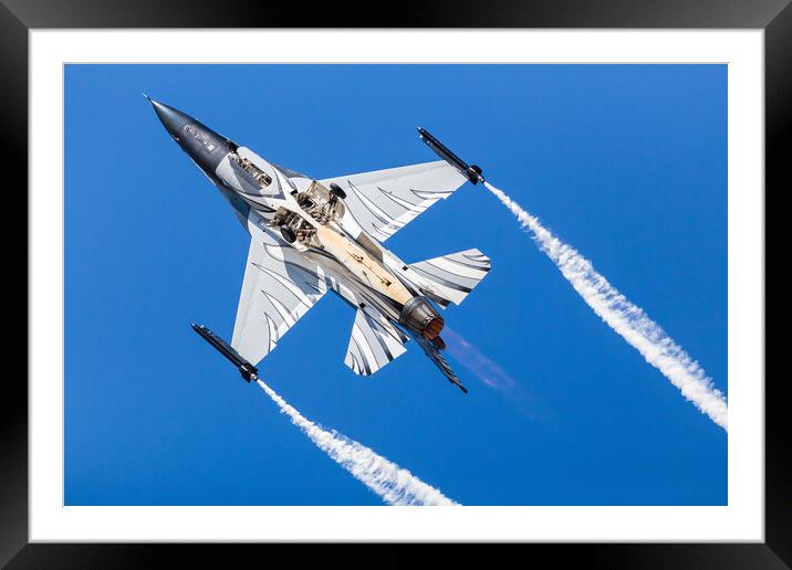 Dark Falcon Belgian Air Component F-16AM Solo Display Framed Mounted Print by Jason Wells