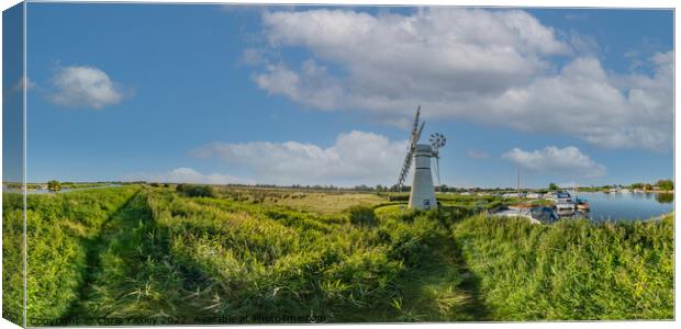 A full 360 panorama of Thurne Mouth, Norfolk Broads Canvas Print by Chris Yaxley