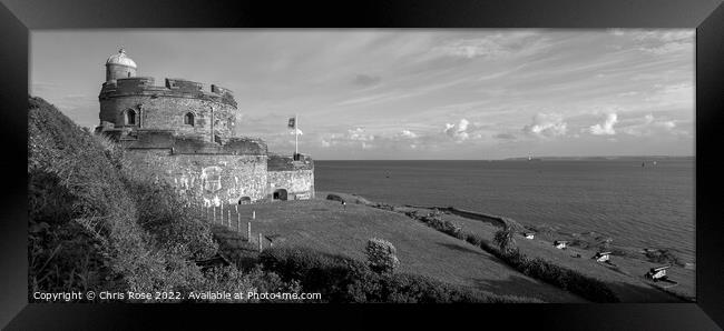 St Mawes Castle panorama Framed Print by Chris Rose