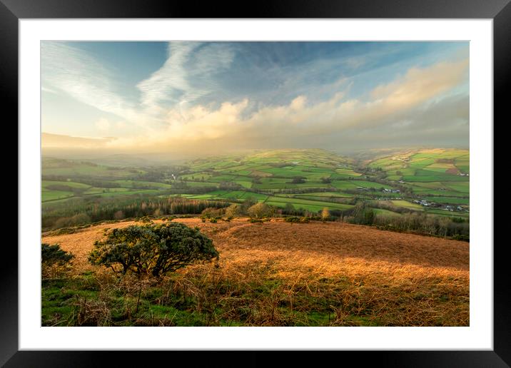 The green fields of Brecon Framed Mounted Print by Leighton Collins