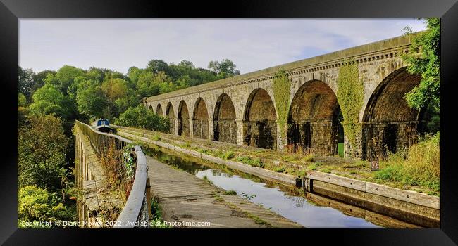 Chirk Viaduct Panoramic Framed Print by Diana Mower