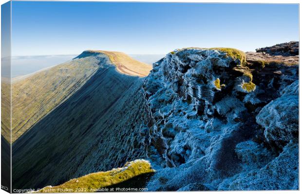 Pen Y Fan from Corn Du, Brecon Beacons Canvas Print by Justin Foulkes