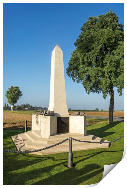 Tank Corps Memorial at Pozières Print by Arterra 