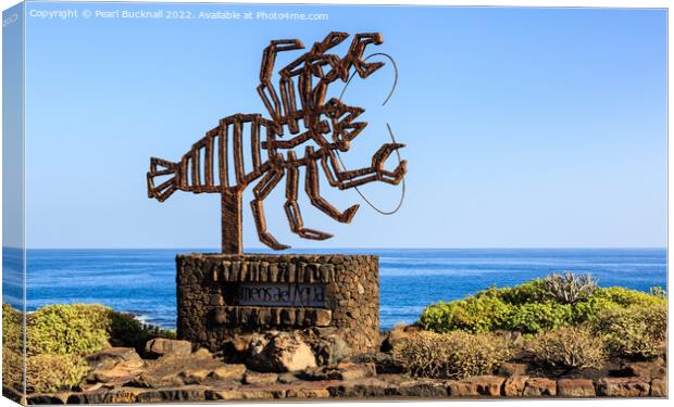 César Manrique Lobster Sculpture Lanzarote Canvas Print by Pearl Bucknall