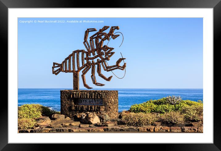 César Manrique Lobster Sculpture Lanzarote Framed Mounted Print by Pearl Bucknall