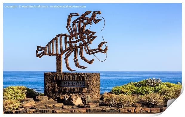 César Manrique Lobster Sculpture Lanzarote Print by Pearl Bucknall