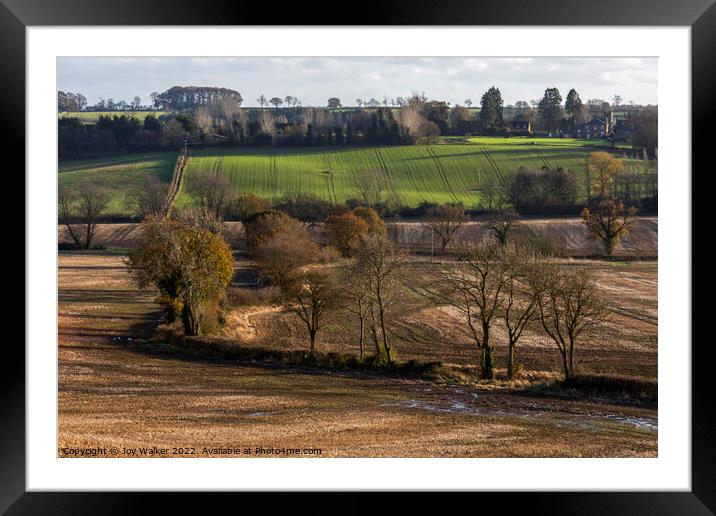 Rural landscape, Northamptonshire, England, UK Framed Mounted Print by Joy Walker