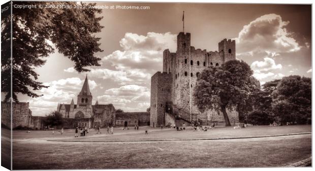 Rochester Castle in Kent uk Canvas Print by Zahra Majid