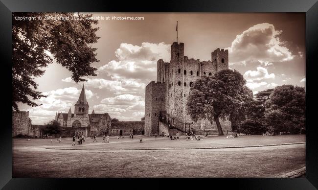 Rochester Castle in Kent uk Framed Print by Zahra Majid