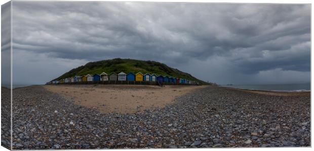 Full 360 panorama of Cromer Beach huts, Norfolk coast Canvas Print by Chris Yaxley