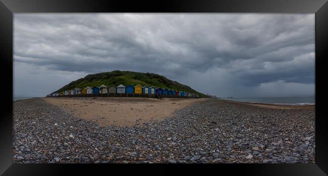 Full 360 panorama of Cromer Beach huts, Norfolk coast Framed Print by Chris Yaxley