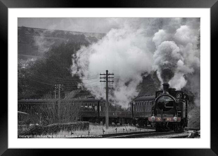 Class 02 Taff Vale Railways pulls away from Keighl Framed Mounted Print by Richard Perks