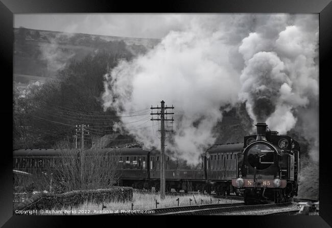 Class 02 Taff Vale Railways pulls away from Keighl Framed Print by Richard Perks