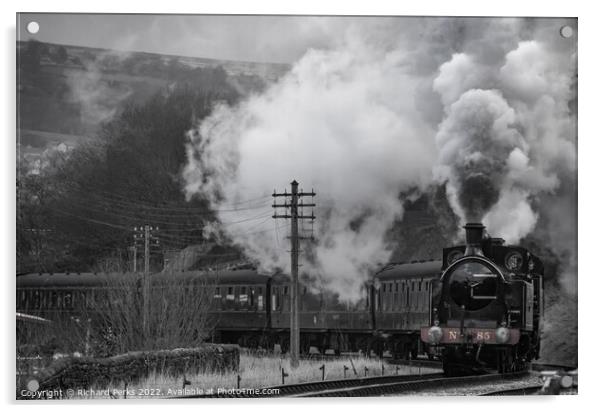 Class 02 Taff Vale Railways pulls away from Keighl Acrylic by Richard Perks