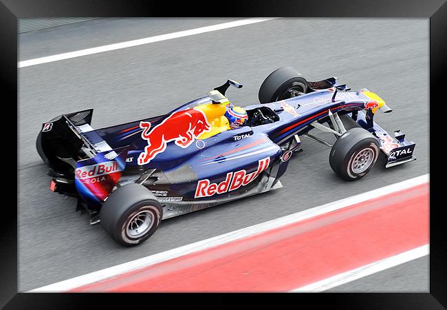 Mark Webber - RedBull Racing Framed Print by SEAN RAMSELL