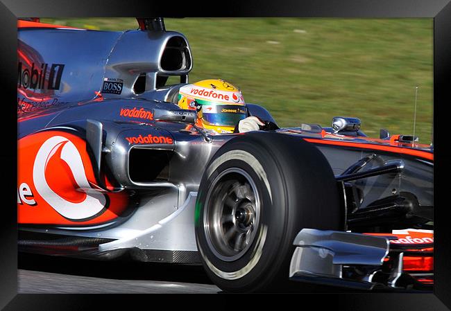 Lewis Hamilton - McLaren F1 Framed Print by SEAN RAMSELL