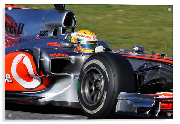 Lewis Hamilton - McLaren F1 Acrylic by SEAN RAMSELL