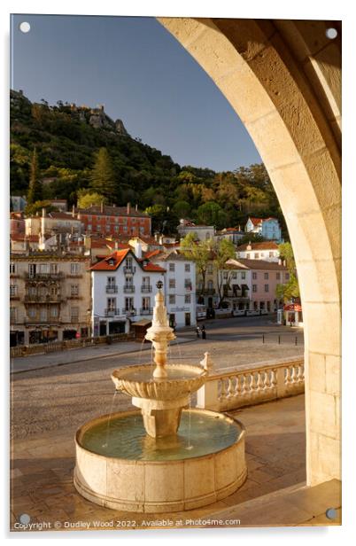 Majestic Fountain at Sintra Palace Acrylic by Dudley Wood