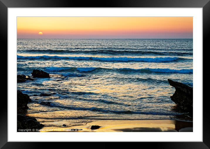 Golden Waves at Sunset Framed Mounted Print by Dudley Wood