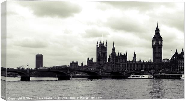 Parliament from the Thames Canvas Print by Sharon Lisa Clarke