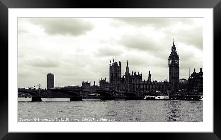 Parliament from the Thames Framed Mounted Print by Sharon Lisa Clarke