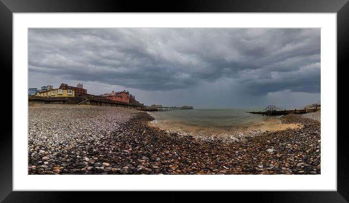 360 panorama of Cromer beach on the North Norfolk Coast Framed Mounted Print by Chris Yaxley