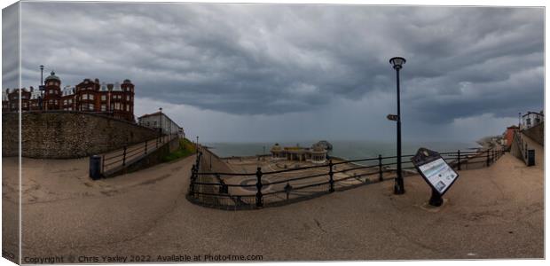 360 panorama of Cromer seafront and pier on the North Norfolk Coast Canvas Print by Chris Yaxley