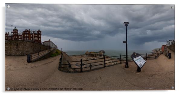 360 panorama of Cromer seafront and pier on the North Norfolk Coast Acrylic by Chris Yaxley