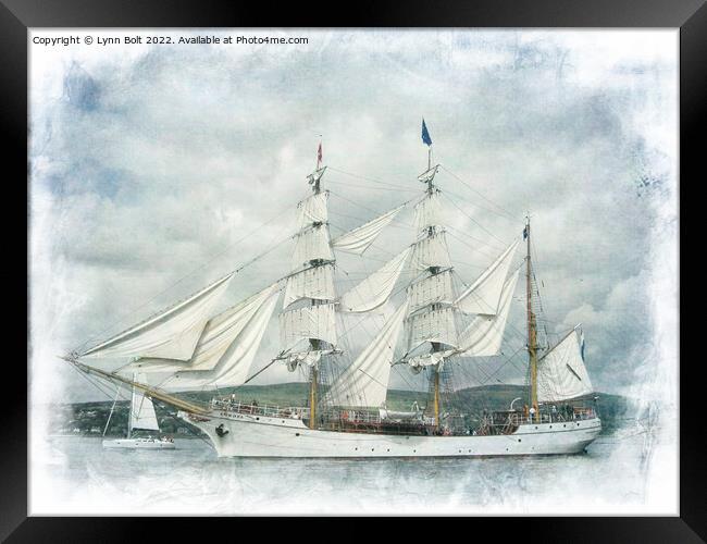 Tall Ship Europa in Full Sail Framed Print by Lynn Bolt