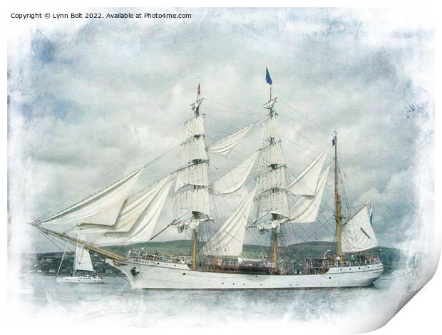 Tall Ship Europa in Full Sail Print by Lynn Bolt