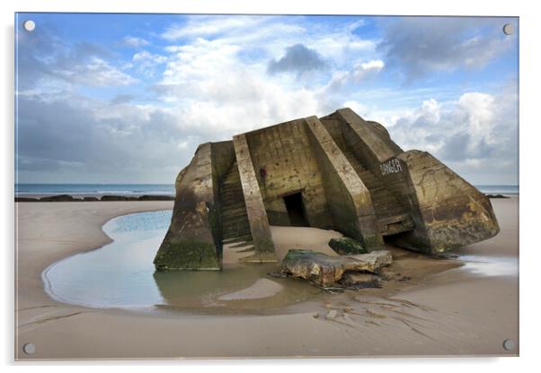 WWII Bunker on Beach, Wissant Acrylic by Arterra 