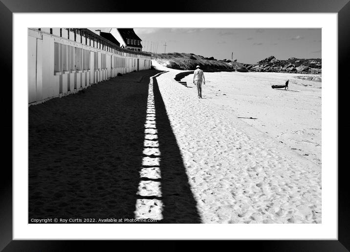 A Beach out of Season. Framed Mounted Print by Roy Curtis