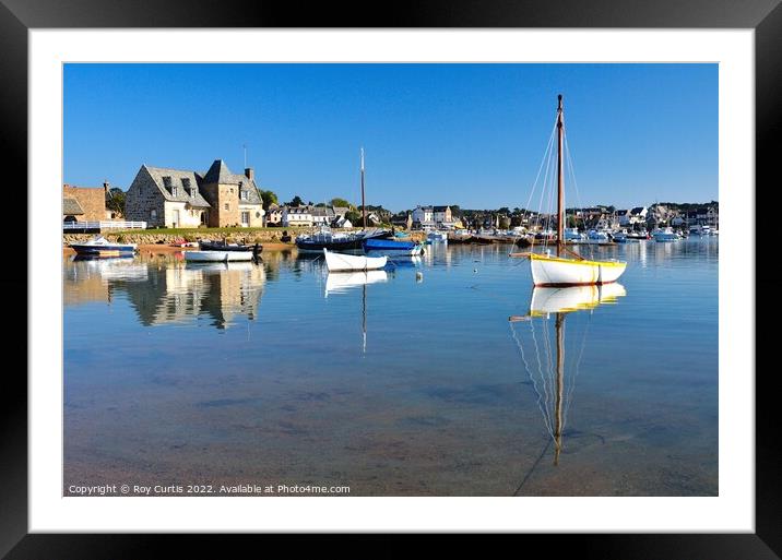 Ploumanach Harbour Reflections Framed Mounted Print by Roy Curtis