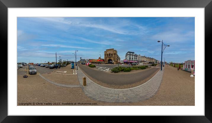 Full 360 panorama of Great Yarmouth seafront, Norfolk Framed Mounted Print by Chris Yaxley