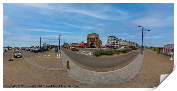 Full 360 panorama of Great Yarmouth seafront, Norfolk Print by Chris Yaxley
