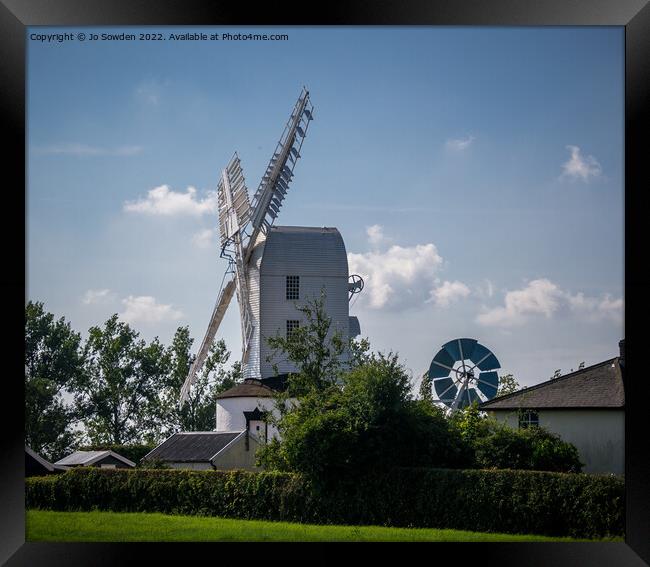 Saxtead Windmill, Framlingham , Suffolk Framed Print by Jo Sowden