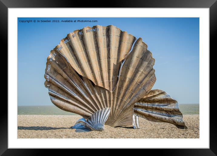 Aldeburgh Sculpture of Scallop shell suffolk coast Framed Mounted Print by Jo Sowden