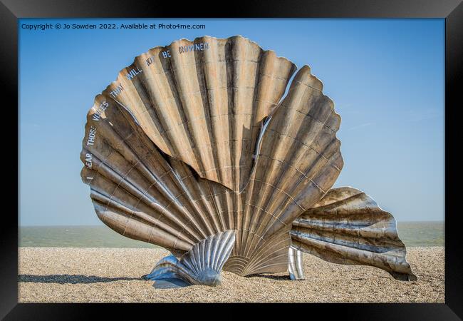 Aldeburgh Sculpture of Scallop shell suffolk coast Framed Print by Jo Sowden