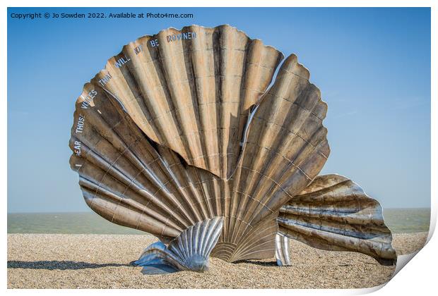 Aldeburgh Sculpture of Scallop shell suffolk coast Print by Jo Sowden