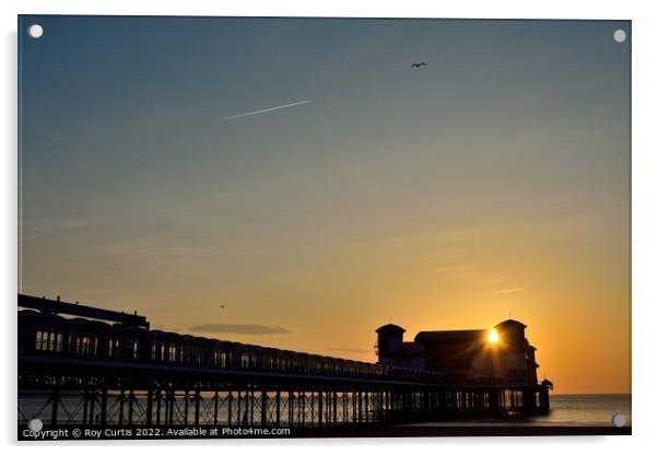 Weston-Super-Mare Sunset. Acrylic by Roy Curtis