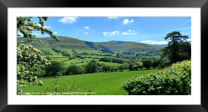 Brecon Beacons  Wales landscape  Framed Mounted Print by Les Schofield