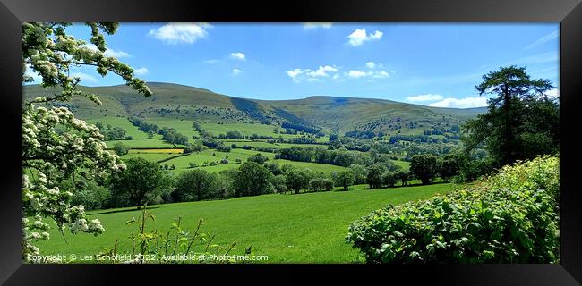 Brecon Beacons  Wales landscape  Framed Print by Les Schofield