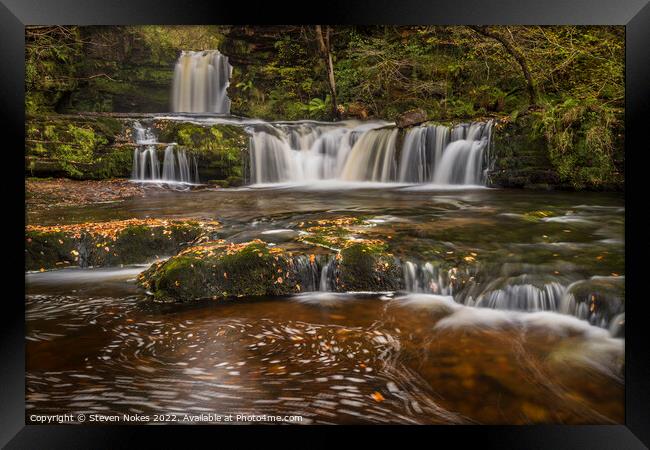 Dancing Waterfall Symphony Framed Print by Steven Nokes
