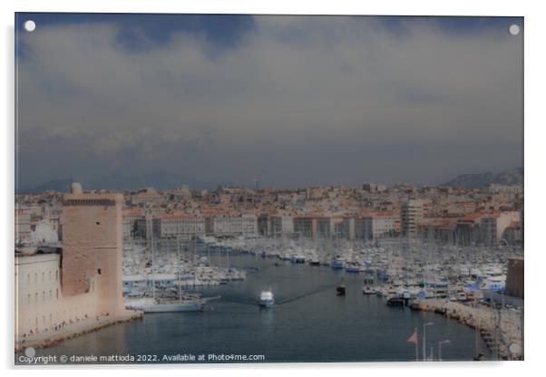 dreamy effect on  view of Marseille and the old po Acrylic by daniele mattioda