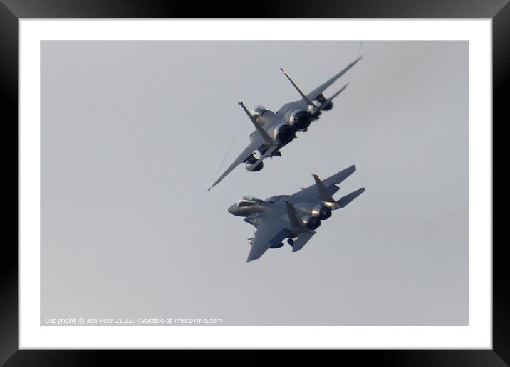 F-15's Flying Close Formation. Framed Mounted Print by Jon Pear