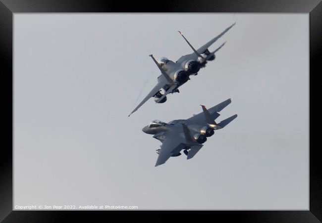 F-15's Flying Close Formation. Framed Print by Jon Pear